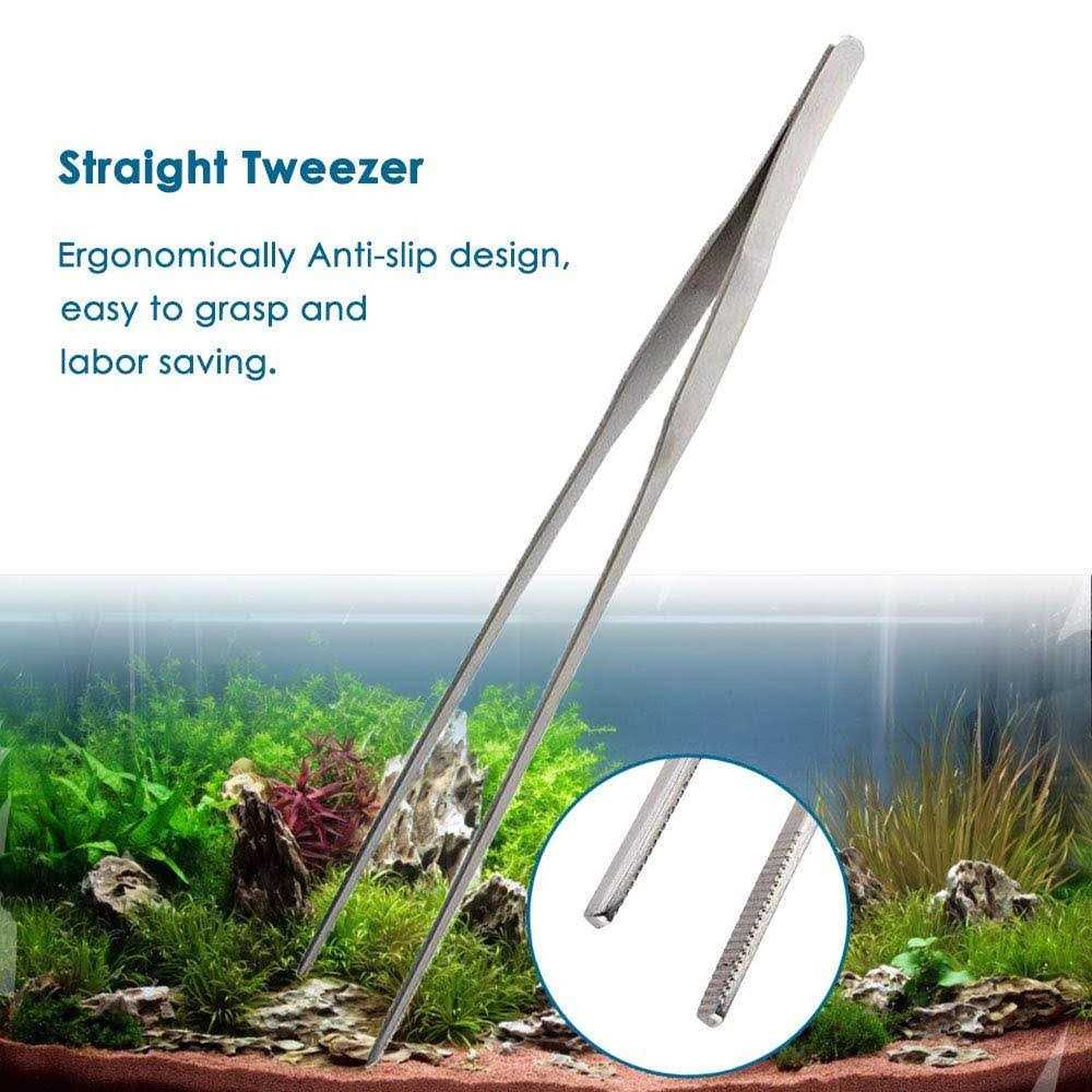 Capetsma Aquascape Tools Long Stainless Steel Aquarium Plant Tools Aquarium Tweezers Scissors Spatula Tool Set Bonsai Kit Algae Scrapers Aquarium