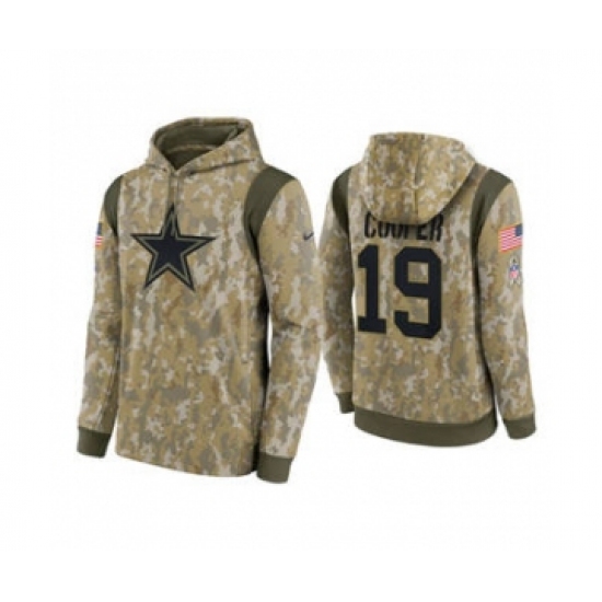 Men's Dallas Cowboys #19 Amari Cooper Camo 2021 Salute To Service Therma Performance Pullover Football Hoodie