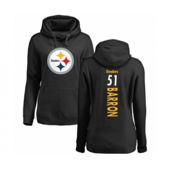 Women's Pittsburgh Steelers #51 Mark Barron Black Backer Pullover Hoodie
