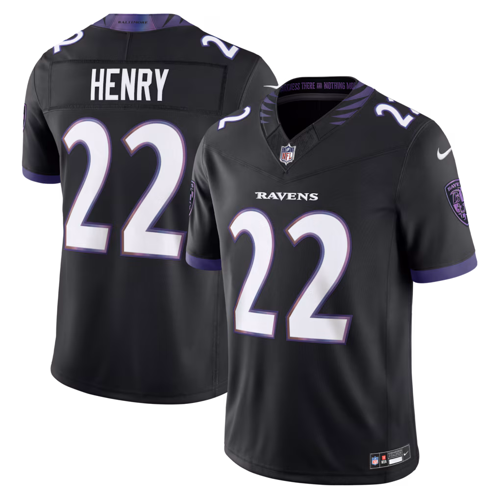 Men's Baltimore Ravens Derrick Henry Nike Black Alternate Alternate Vapor F.U.S.E. Stitched Limited Jersey