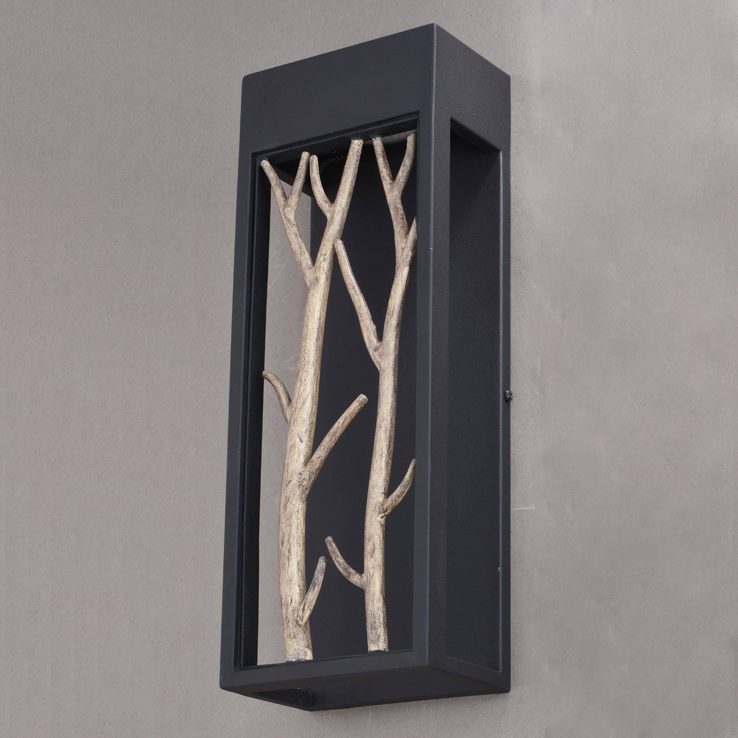 Vaxcel T0561 Ocala Modern Textured Black and Poplar LED Outdoor Wall Light Sconce