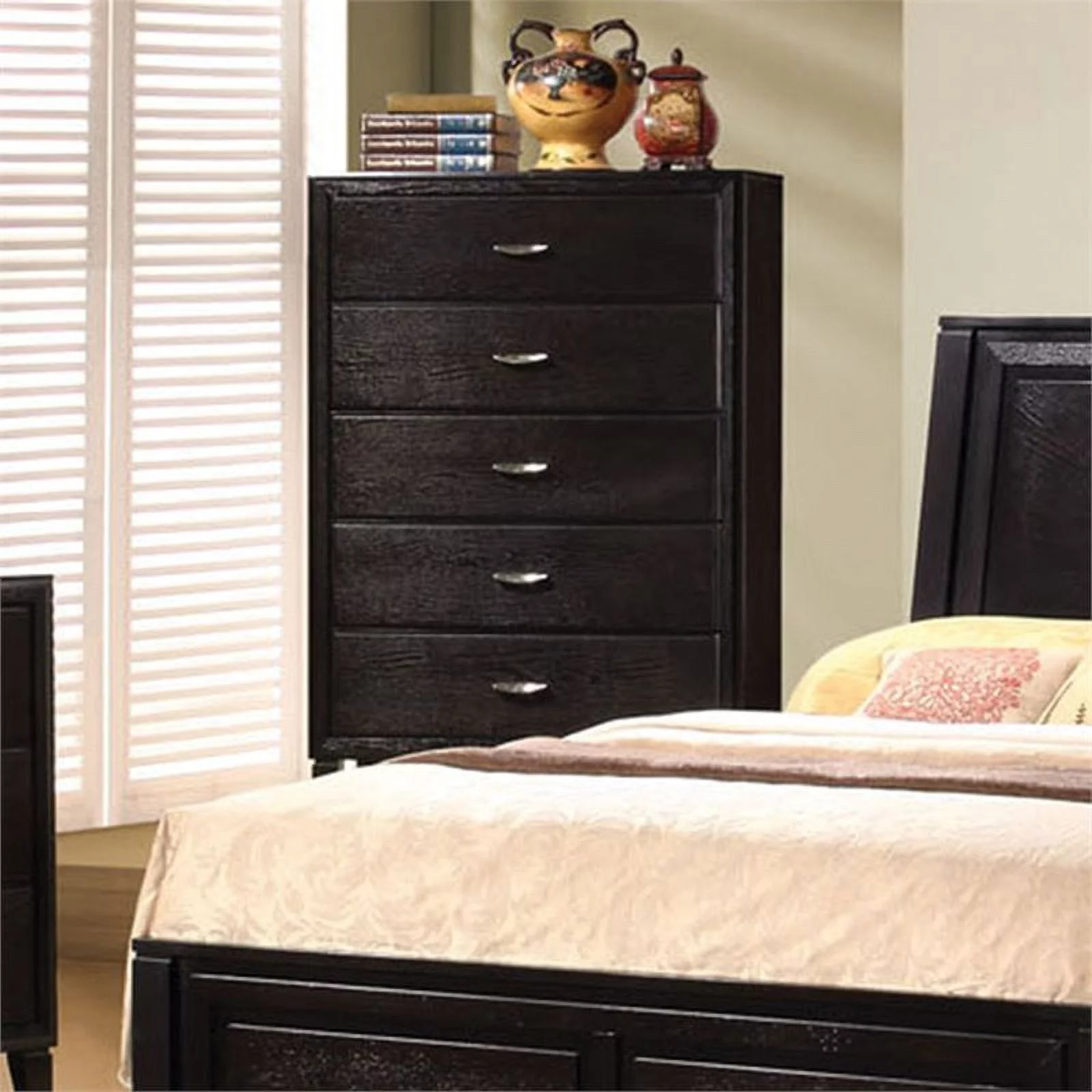 Coaster Company Nacey 5-Drawer Vertical Bedroom Chest. Dark Brown