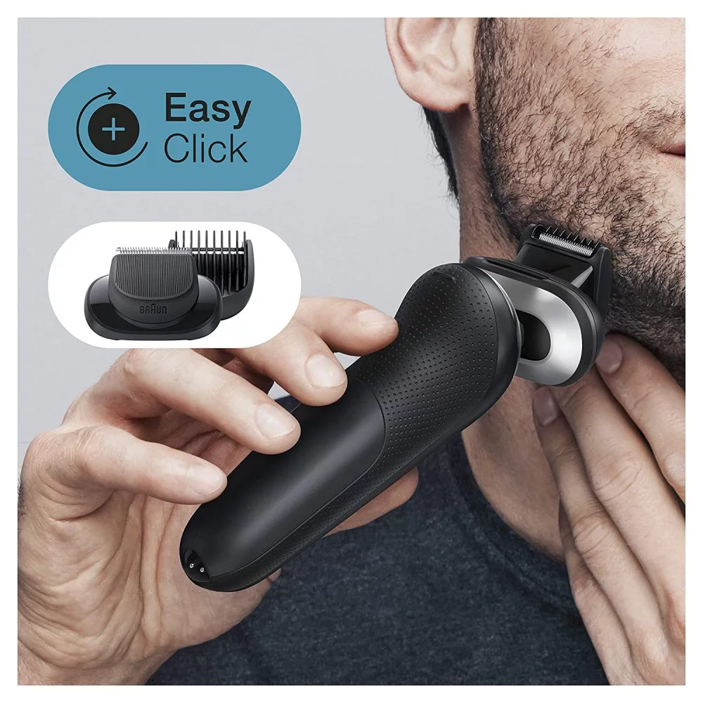 Braun Electric Razor for Men, Series 7 7075cc 360 Flex Head Electric Foil Shaver with Beard Trimmer, Rechargeable, Wet & Dry, 4in1 SmartCare Center and Travel Case