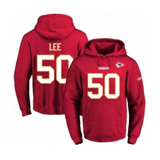 Football Men's Kansas City Chiefs #50 Darron Lee Red Name & Number Pullover Hoodie