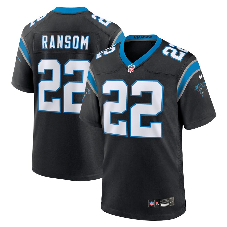Men's Carolina Panthers Lathan Ransom Nike Black Team Game Jersey