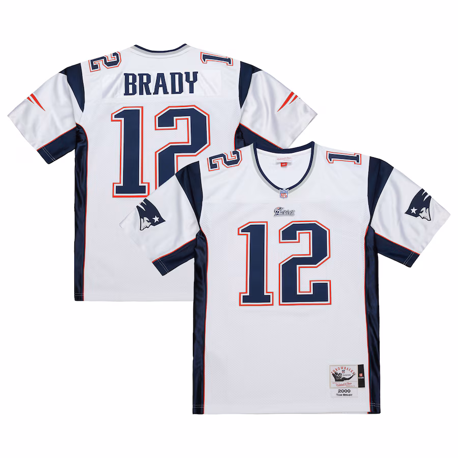 Men's New England Patriots Tom Brady Mitchell & Ness White 2000 Authentic Jersey