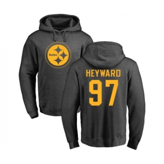 Football Pittsburgh Steelers #97 Cameron Heyward Ash One Color Pullover Hoodie