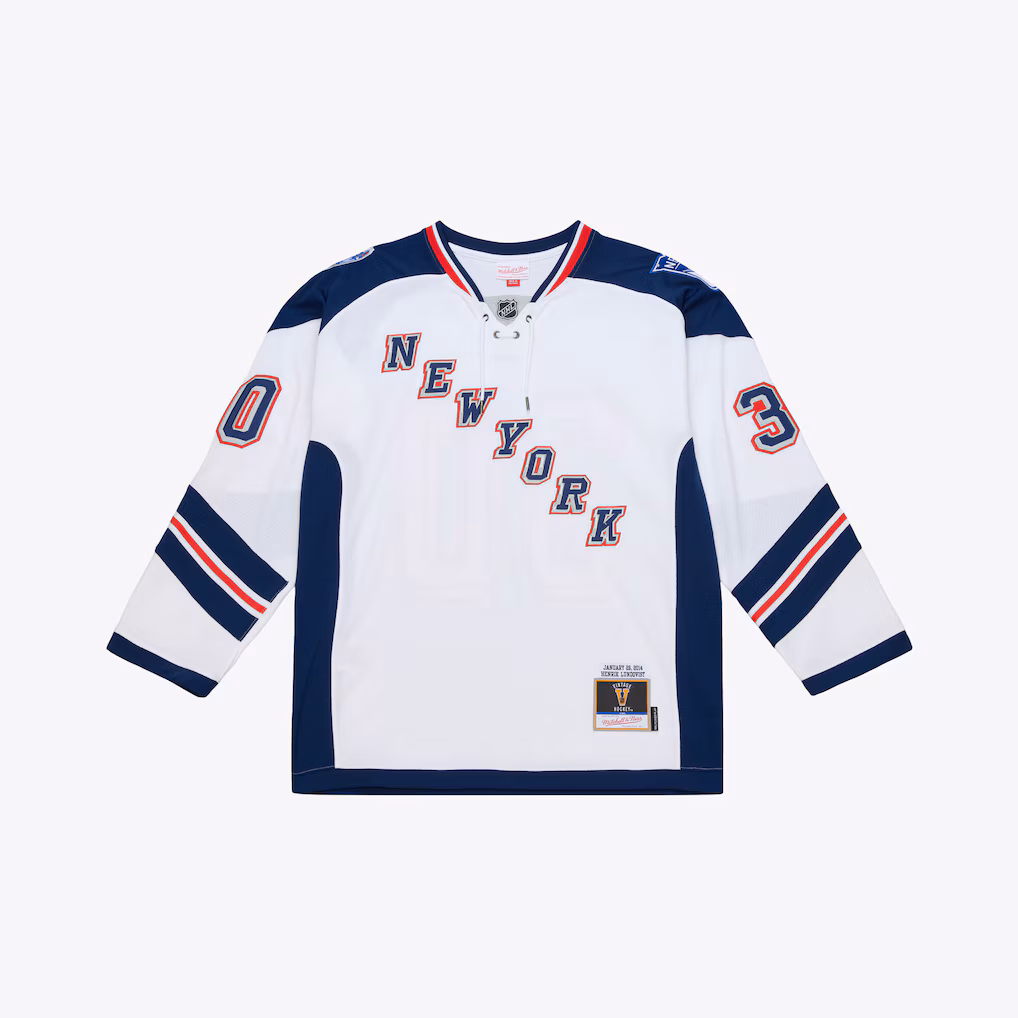 Men's New York Rangers Henrik Lundqvist Mitchell & Ness White 2014 NHL Stadium Series Power Play Jersey