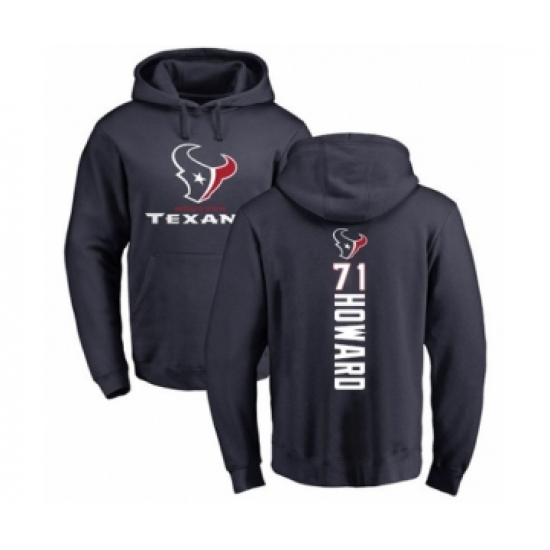 Football Houston Texans #71 Tytus Howard Navy Blue Backer Pullover Hoodie
