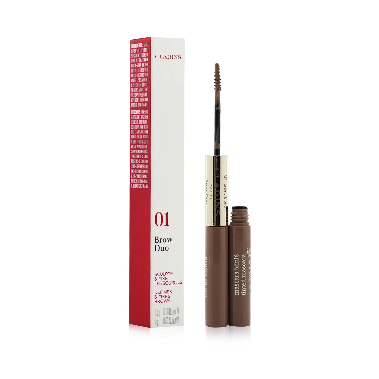 Clarins Brow Duo (1x Brow Pencil, 1x Tinted Mascara) - # 01 Tawny Blond  2.8g/0.09oz