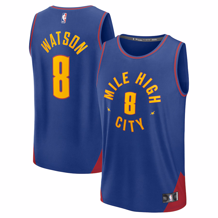 Men's Denver Nuggets Peyton Watson Fanatics Blue Fast Break Replica Player Jersey - Statement Edition