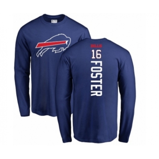 NFL Nike Buffalo Bills #16 Robert Foster Royal Blue Backer Long Sleeve T-Shirt