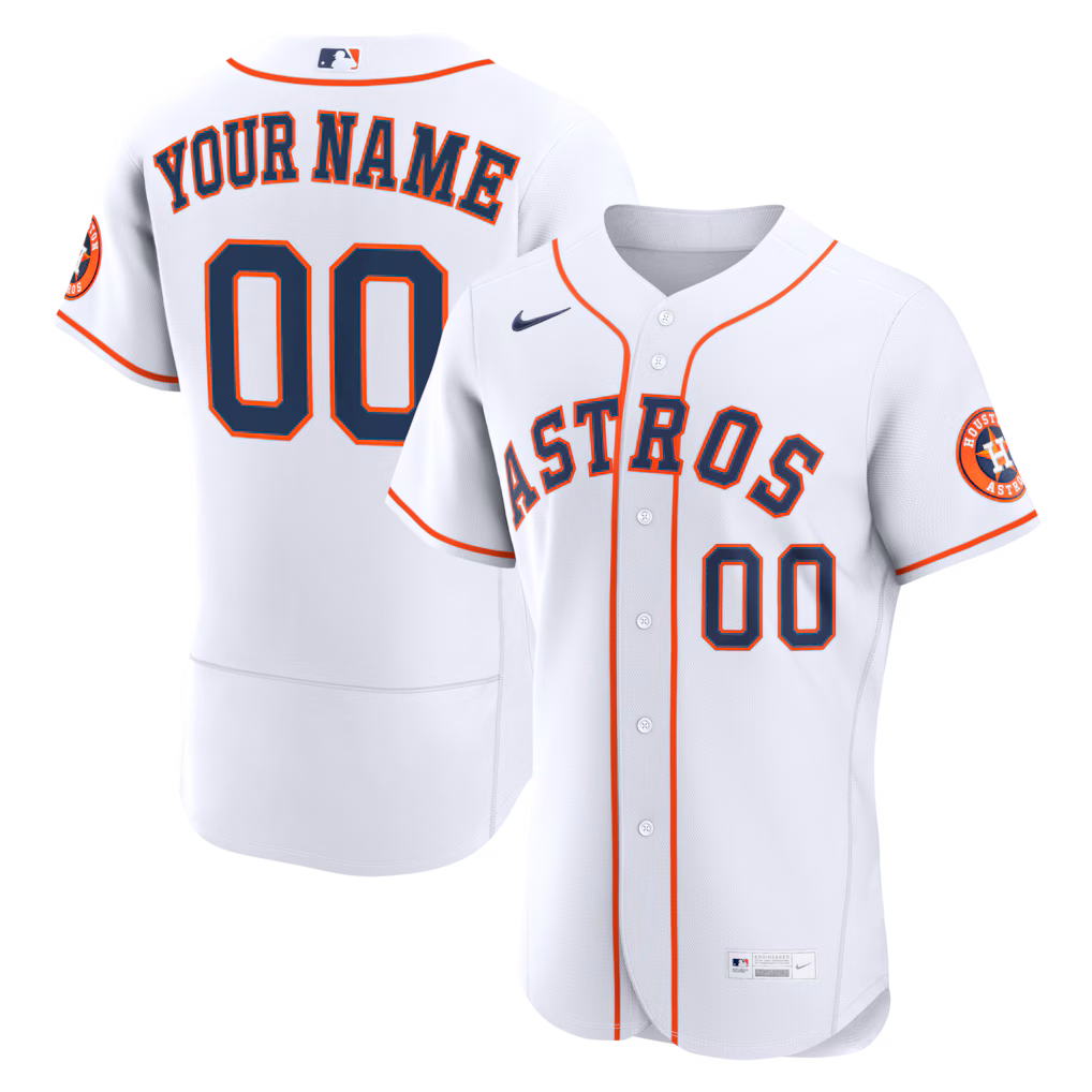 Men's Houston Astros Nike White Home Authentic Custom Jersey