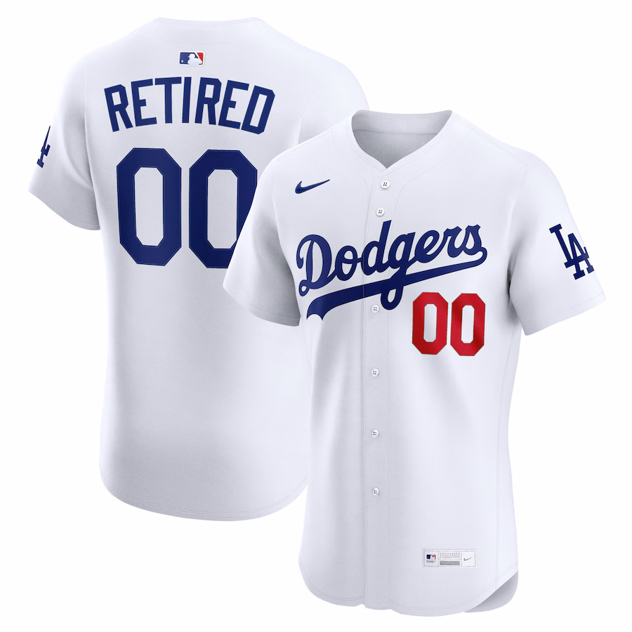 Men's Los Angeles Dodgers Nike White Home Elite Pick-A-Player Retired Roster Jersey
