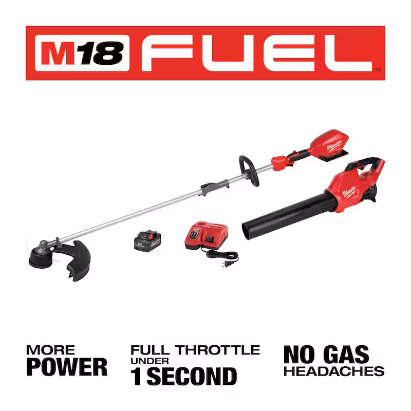 M18 FUEL 18V Lithium-Ion QUIK-LOK String Trimmer/Blower Combo Kit W/Edger, Hedge, Pole Saw & 3 ft. Extension(5-Tool)