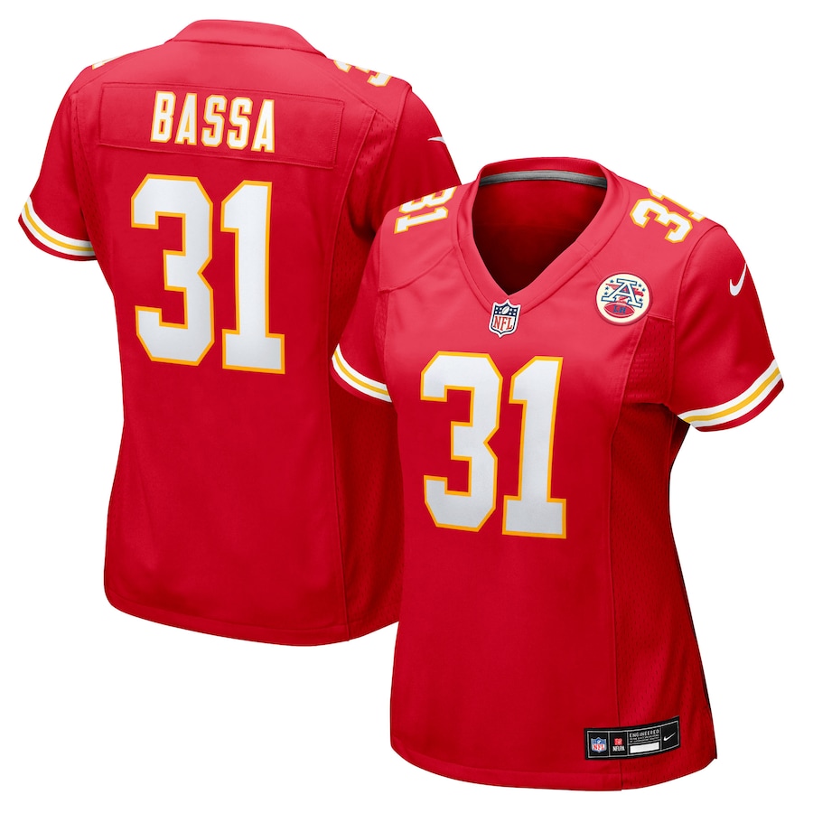 Women's Kansas City Chiefs Jeffrey Bassa Nike Red Team Game Jersey