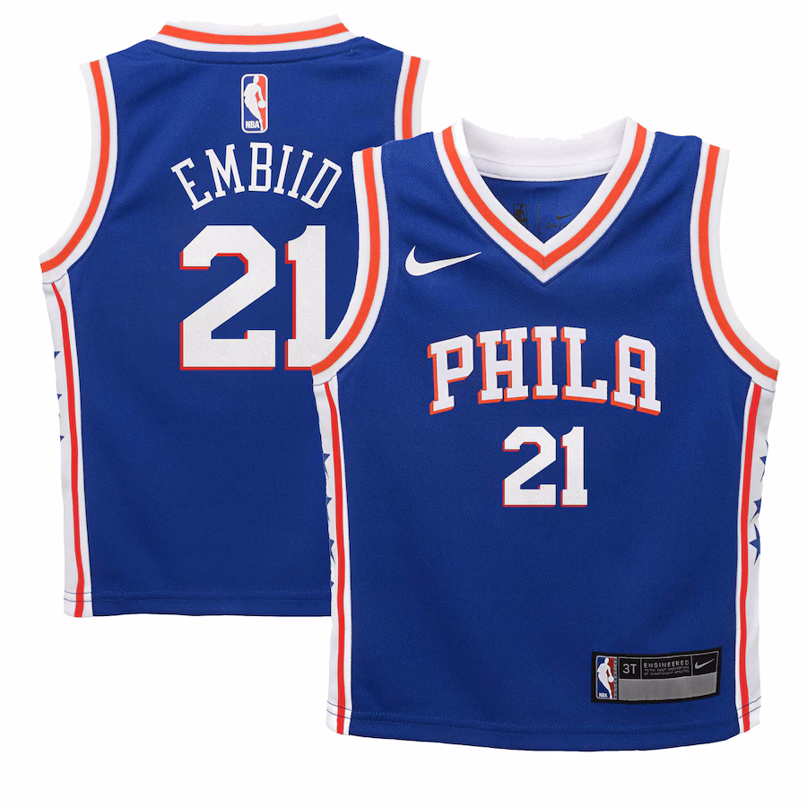 Preschool Philadelphia 76ers Joel Embiid Nike Royal Swingman Player Jersey - Icon Edition