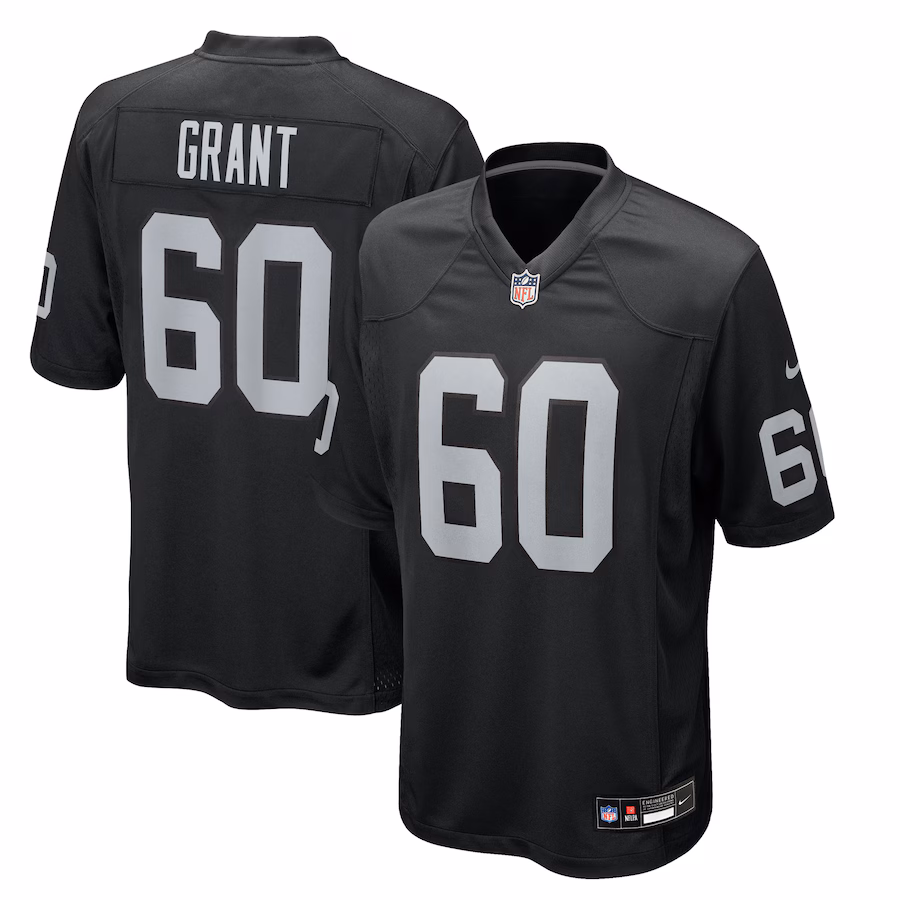 Men's Las Vegas Raiders Charles Grant Nike Black Team Game Jersey