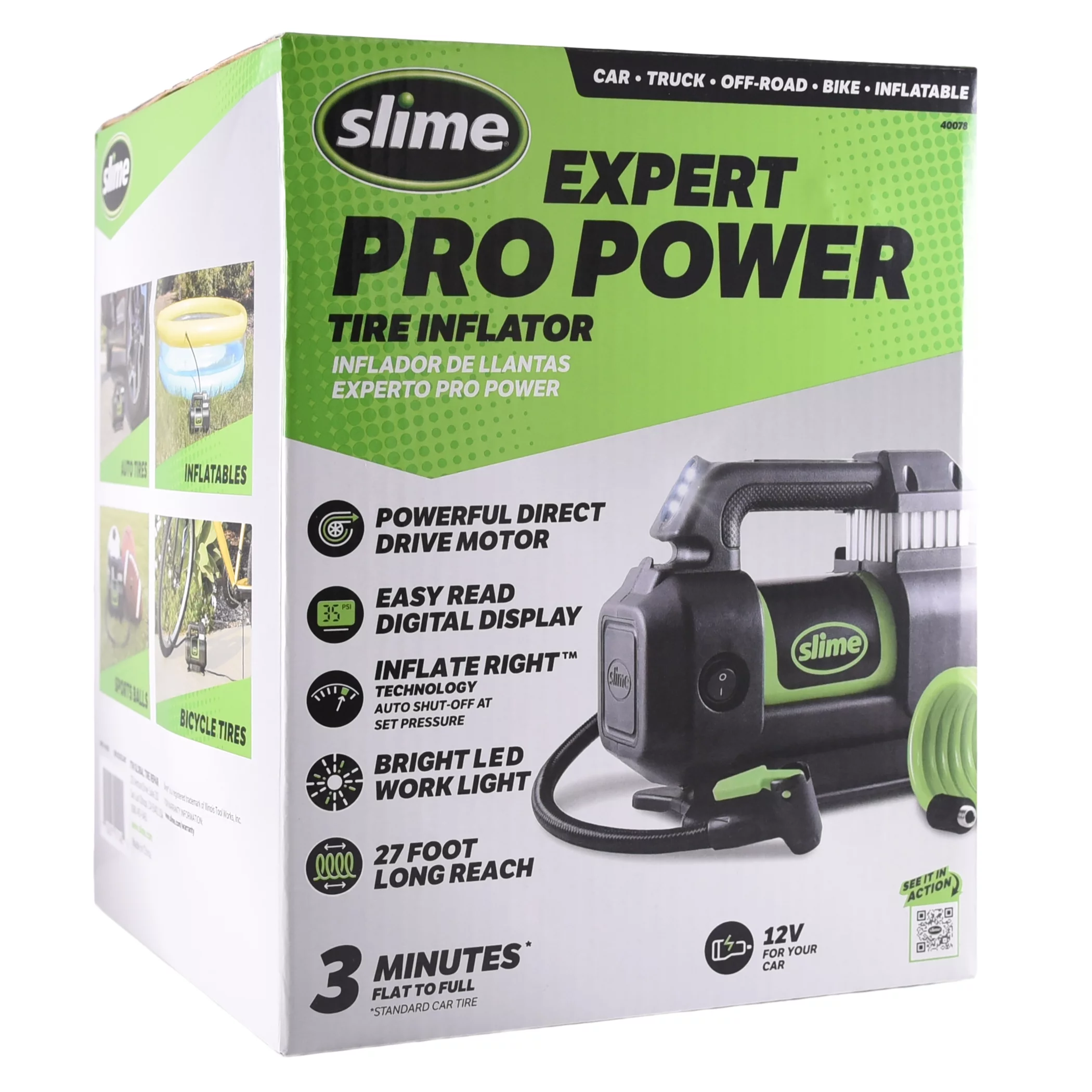 Slime Deluxe Digital Tire Inflator Air Pump 12 Volt - 40077