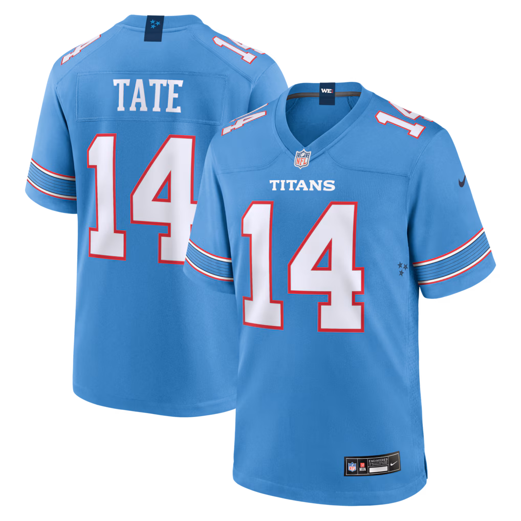 Men's Tennessee Titans Carnell Tate Nike Light Blue 2026 NFL Draft First Round Pick No. 4 Team  Jersey