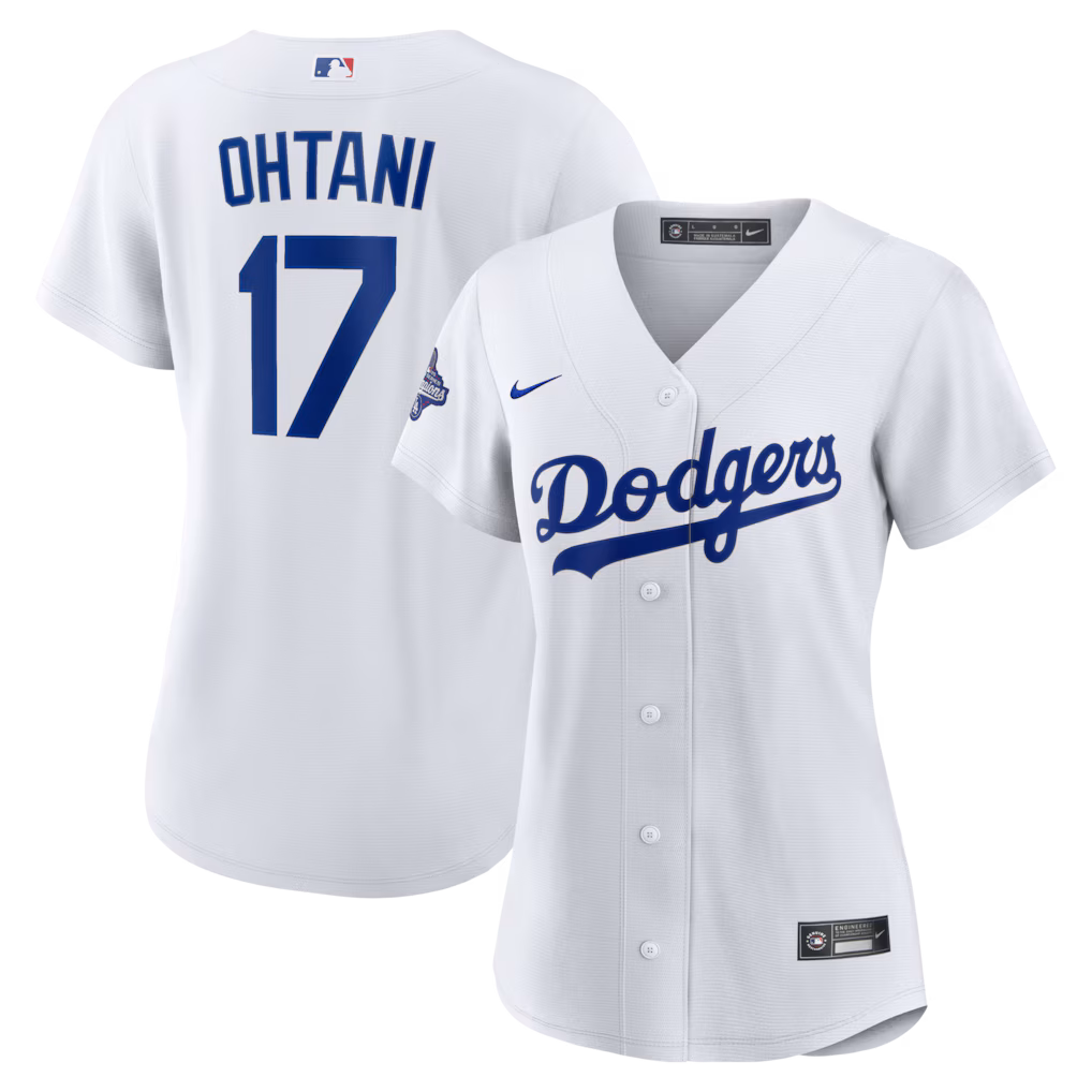 Women's Los Angeles Dodgers Shohei Ohtani Nike White 2025 World Series Champions Home Replica Jersey
