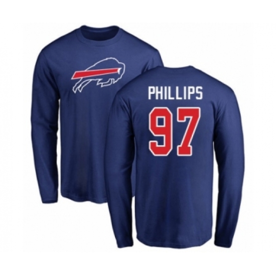 Football Buffalo Bills #97 Jordan Phillips Royal Blue Name & Number Logo Long Sleeve T-Shirt