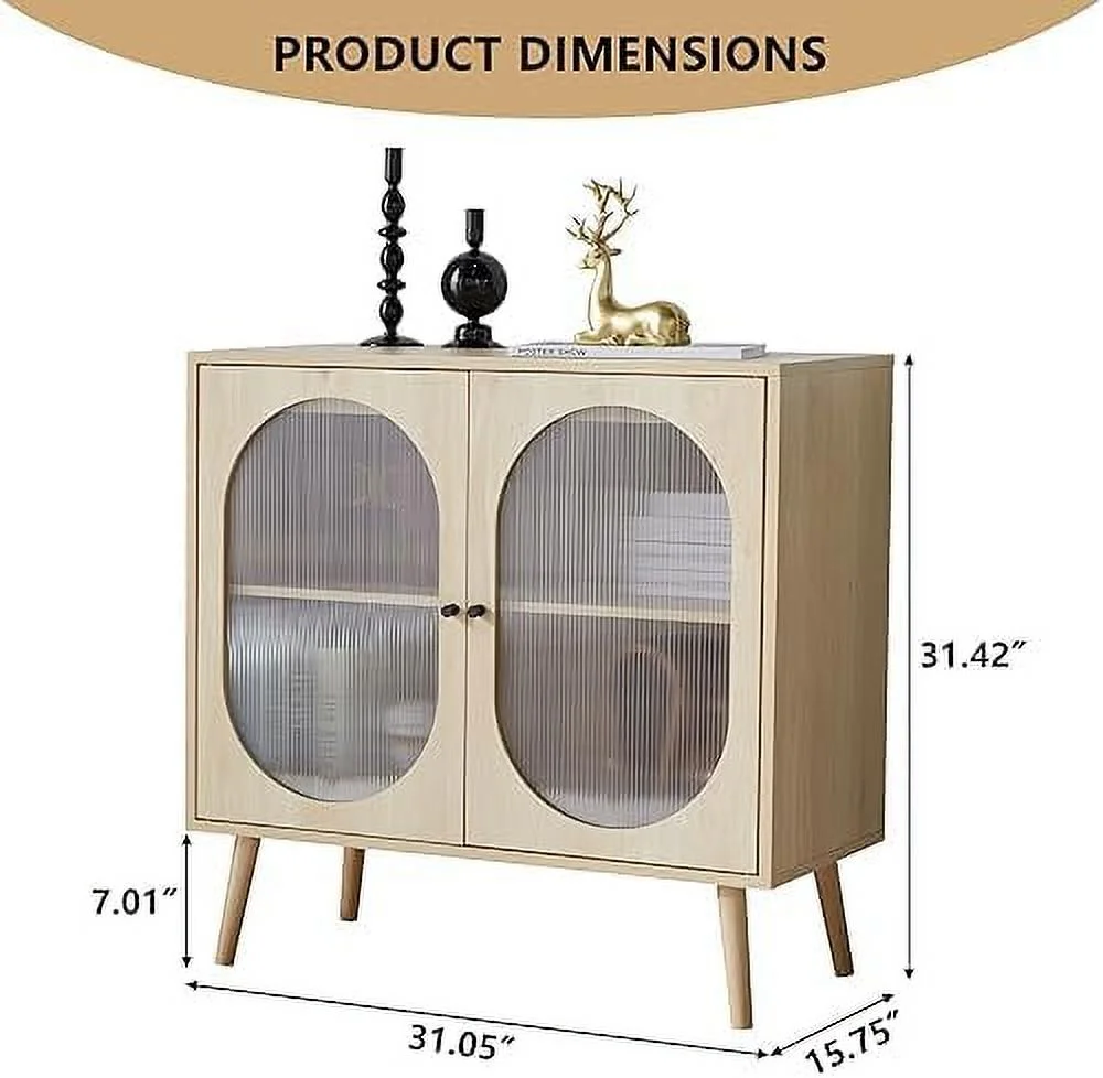 SQRTYR Sideboard Buffet Cabinet  Modern Sideboard Cabinet Accent  Cabinet with 2 Doors and Adjustable Shelves  Cabinet for Kitchen  Living Room  Hallway  Black - Curated Treasures Market