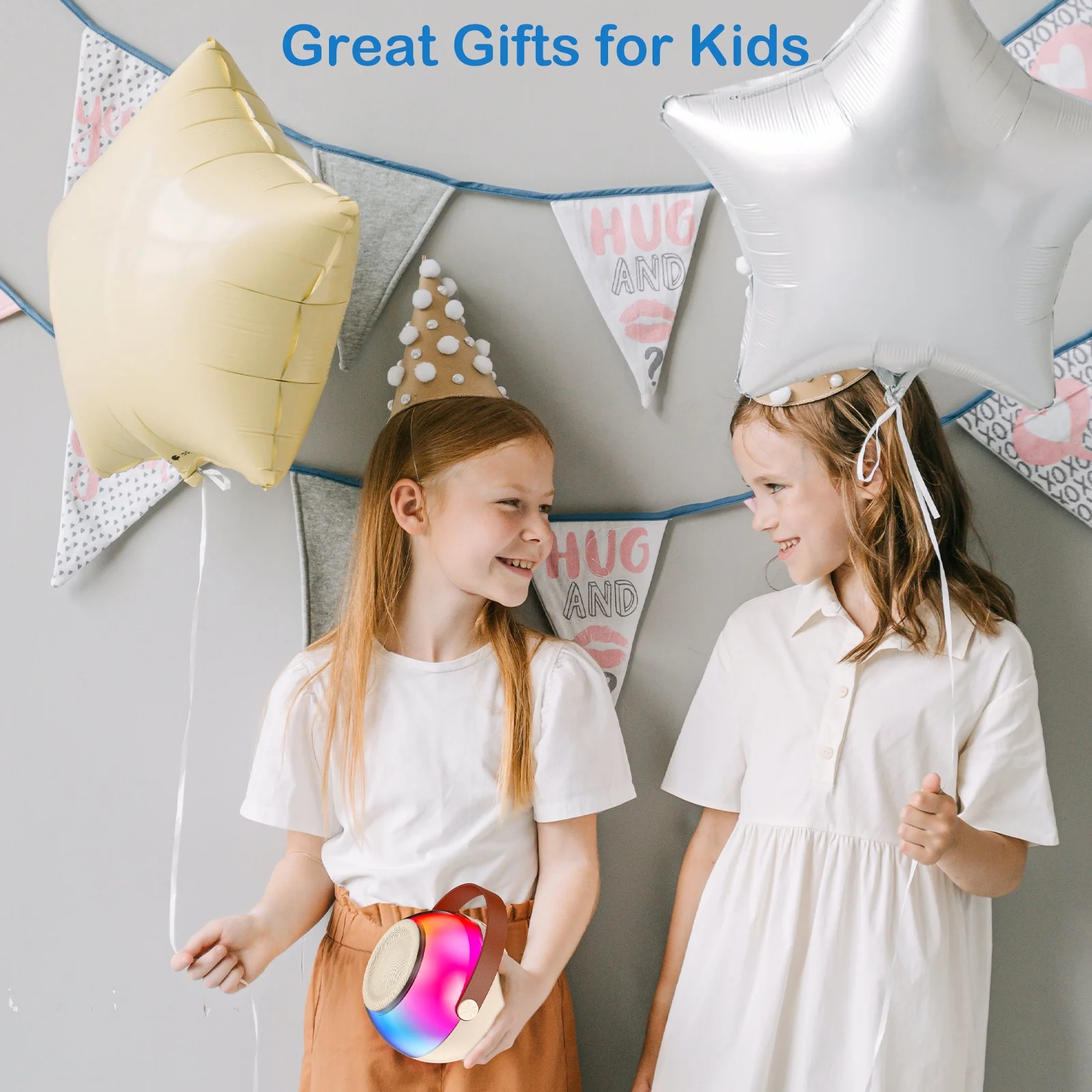 JYX Mini Karaoke Machine Set, Portable Bluetooth Speaker with RGB Light, Singing Machine Home Karaoke System for Kids Adult (D25-T) - Curated Treasures Market