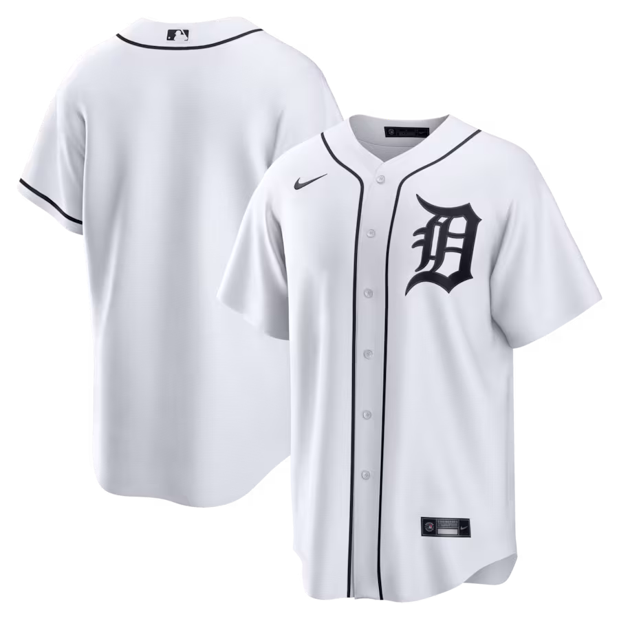 Men's Detroit Tigers Nike White Home Replica Jersey