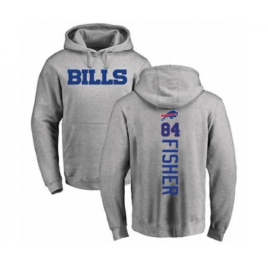 Football Buffalo Bills #84 Jake Fisher Ash Backer Pullover Hoodie
