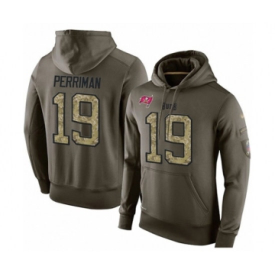 Football Men's Tampa Bay Buccaneers #19 Breshad Perriman Green Salute To Service Pullover Hoodie