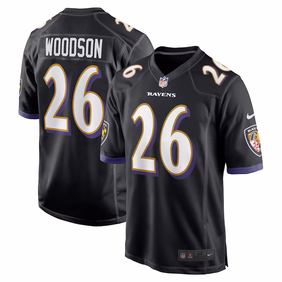 Men's Baltimore Ravens Rod Woodson Nike Black Retired Player Alternate Game Jersey