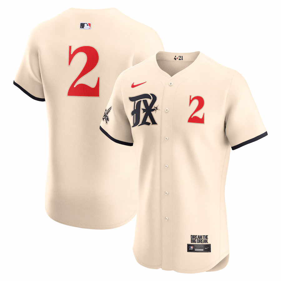 Men's Texas Rangers Marcus Semien Nike Cream City Connect Elite Player Jersey