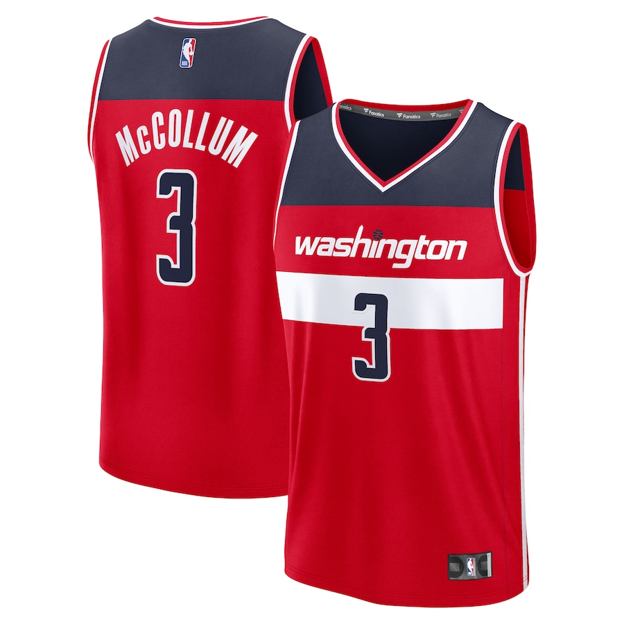 Men's Washington Wizards CJ McCollum Fanatics Red Fast Break Replica Player Jersey - Icon Edition