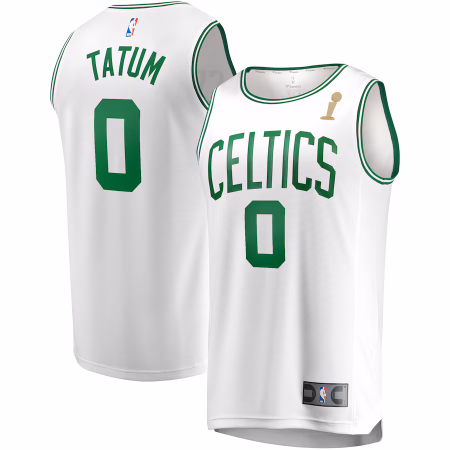 Men's Boston Celtics Jayson Tatum Fanatics White 2024 NBA Finals Champions Fast Break Replica Player Jersey - Association Edition