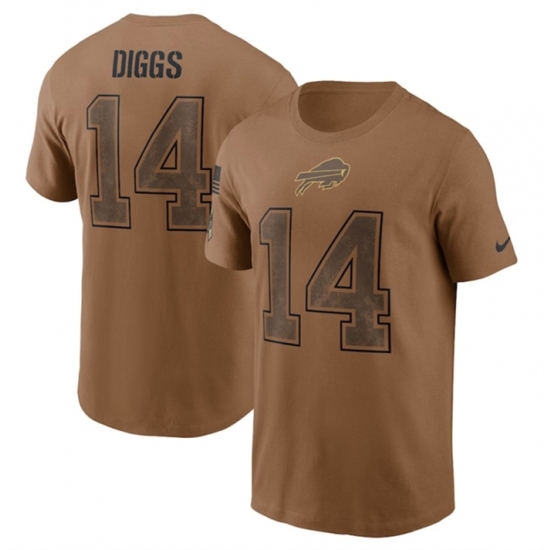 Men's Buffalo Bills #14 Stefon Diggs 2023 Brown Salute To Service T Shirt