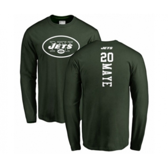 Football New York Jets #20 Marcus Maye Green Backer Long Sleeve T-Shirt