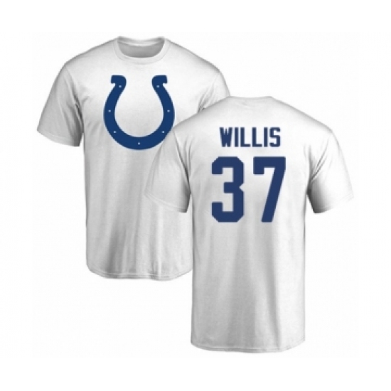 Football Indianapolis Colts #37 Khari Willis White Name & Number Logo T-Shirt
