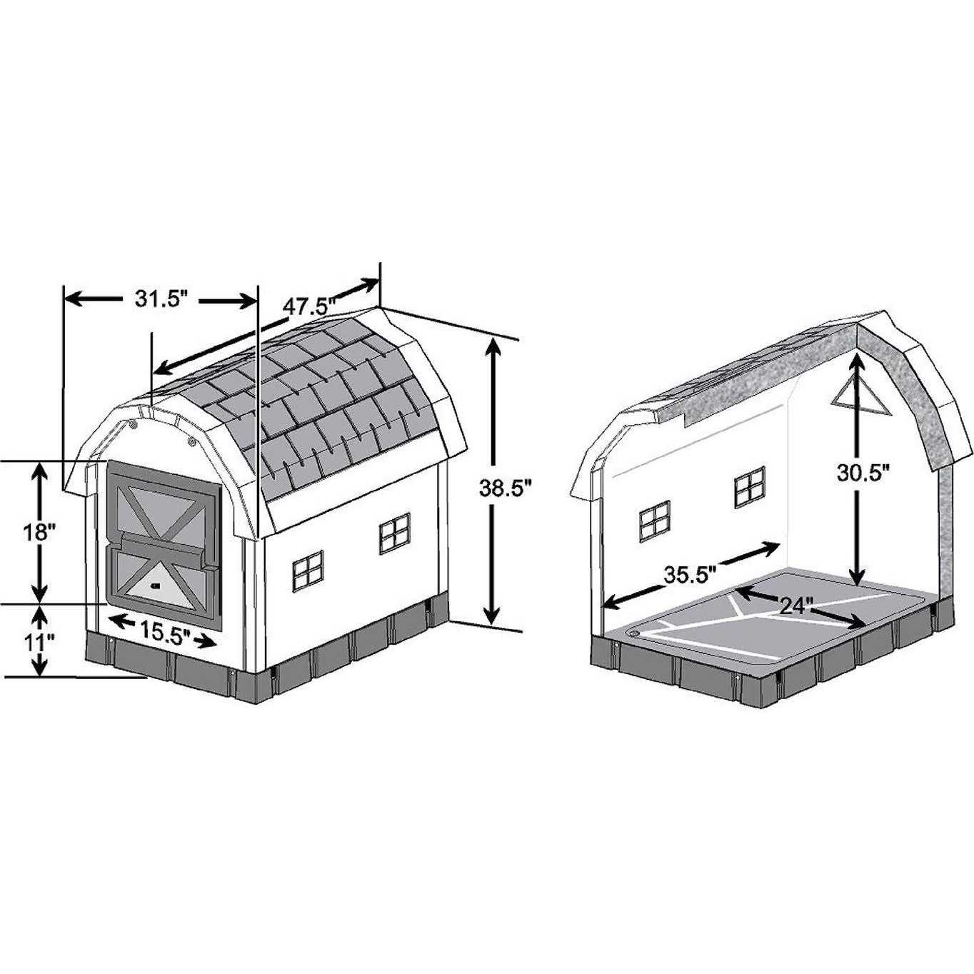 Dog Palace Insulated Dog House with Central Heater