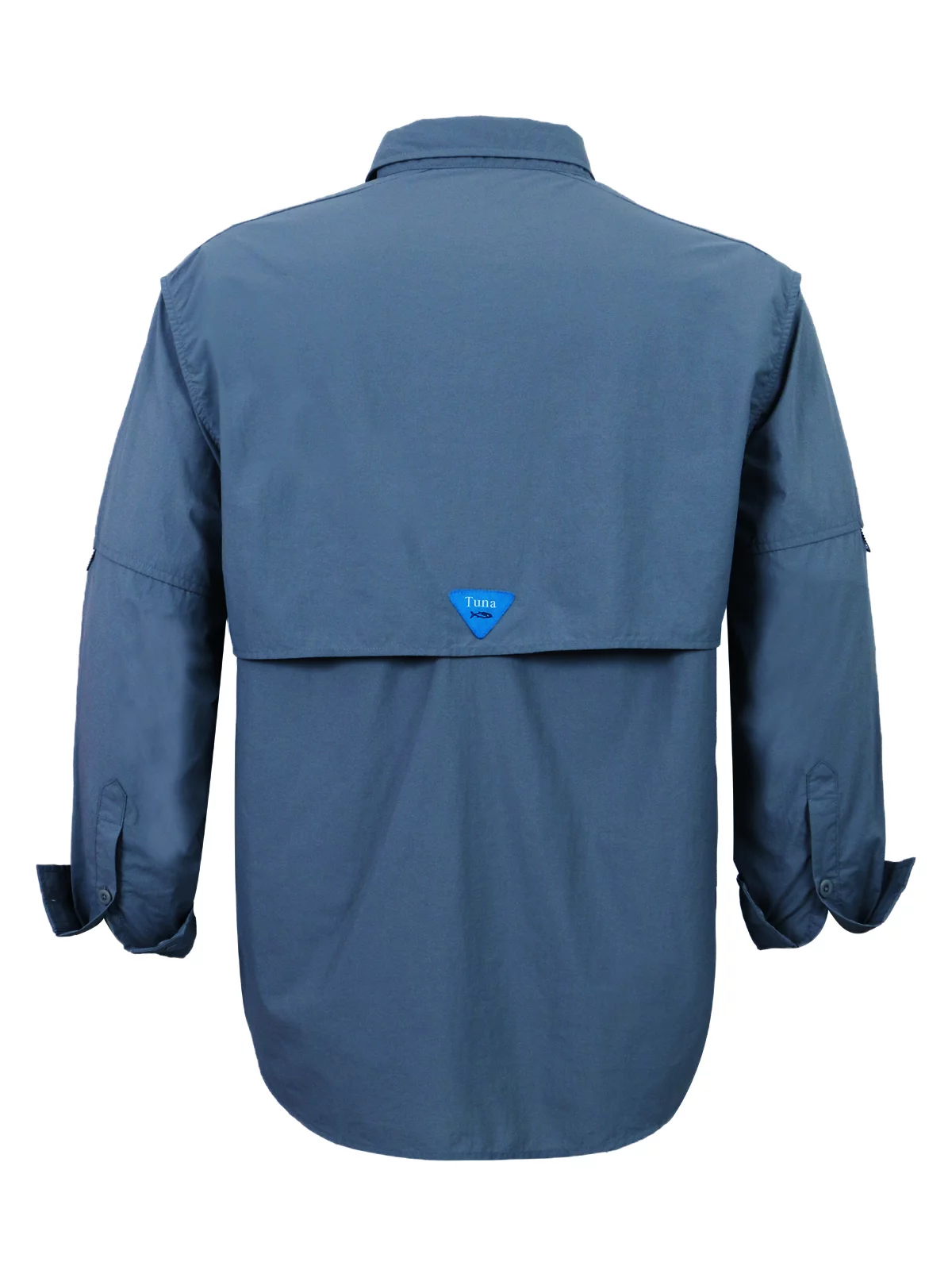 Tuna Men's Fishing Long Sleeve Button Down UPF 50+ Sun Protection Soild Waterproof Fast Dry Shirts (Navy 5# 4XL) - Curated Treasures Market