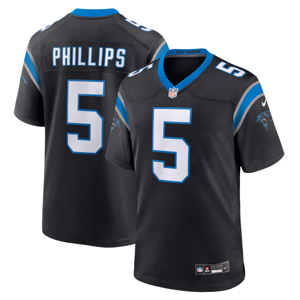 Men's Carolina Panthers Jaelan Phillips Nike Black Game Jersey