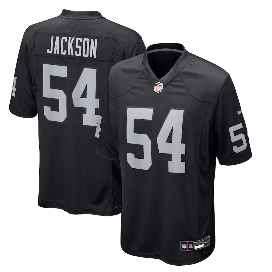 Men's Las Vegas Raiders Brennan Jackson Nike Black Team Game Jersey