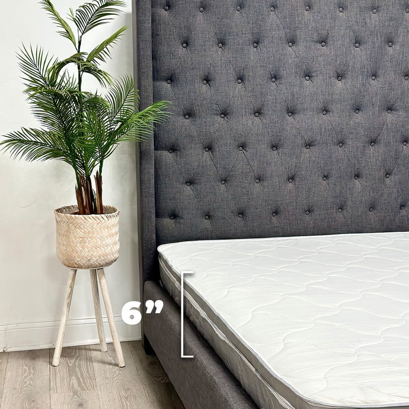 Full Mattress - 6 Inch Comfort Foam & Spring Hybrid Mattress - Tight Top - Medium Firm - Oliver & Smith