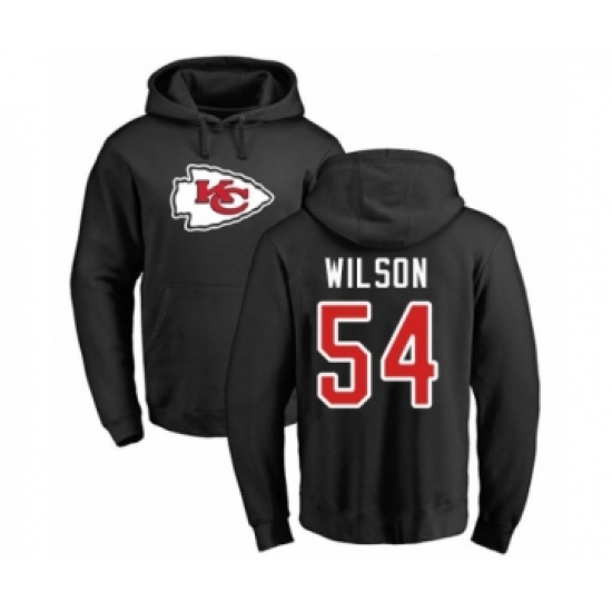 Football Kansas City Chiefs #54 Damien Wilson Black Name & Number Logo Pullover Hoodie