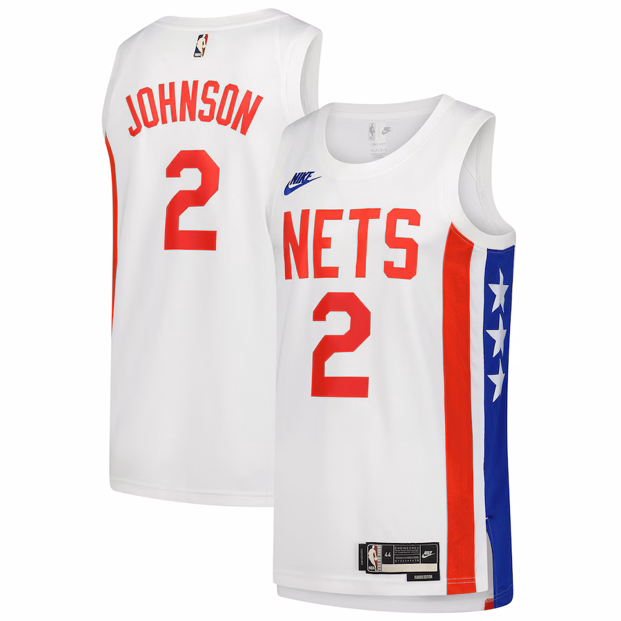Men's Brooklyn Nets Cameron Johnson Nike White Swingman Jersey - Classic Edition