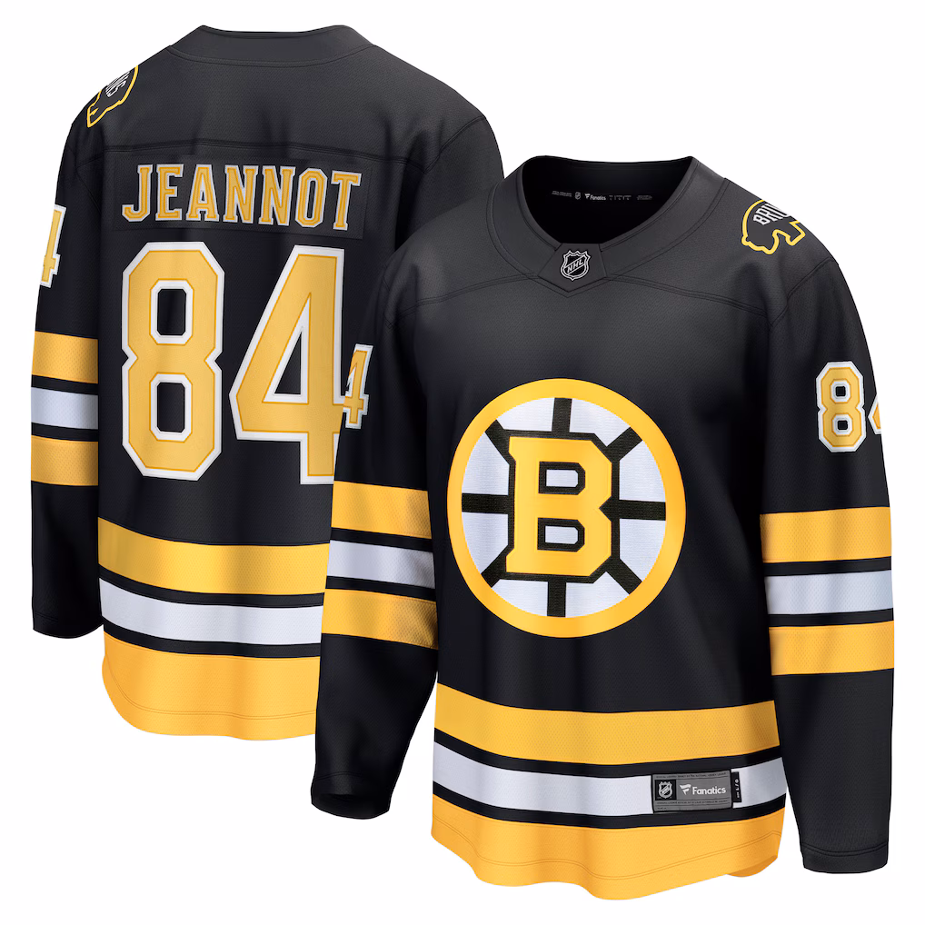 Men's Boston Bruins Tanner Jeannot Fanatics Black Home Breakaway Player Jersey