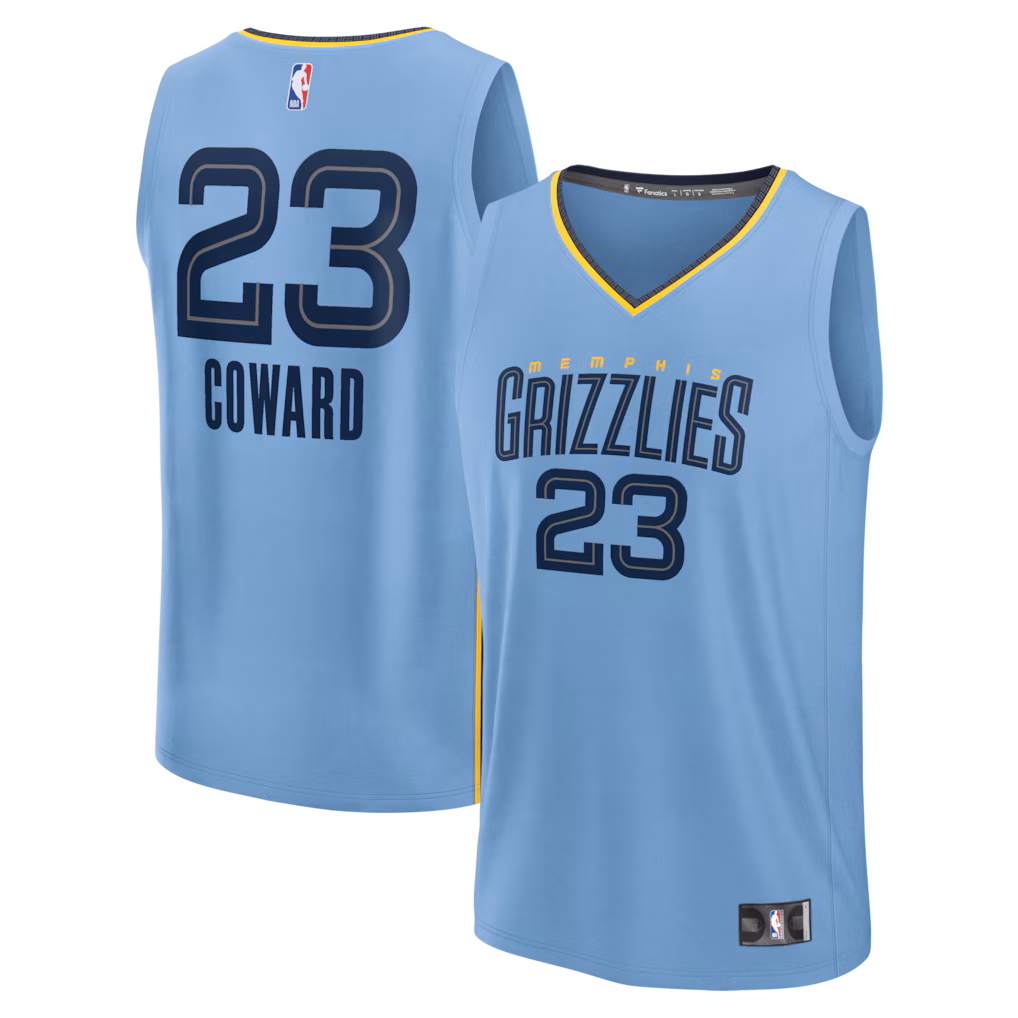 Men's Memphis Grizzlies Cedric Coward Fanatics Light Blue Fast Break Replica Player Jersey - Statement Edition