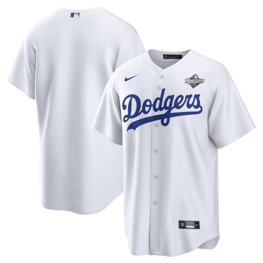 Men's Los Angeles Dodgers Nike White 2025 World Series Home Replica Jersey