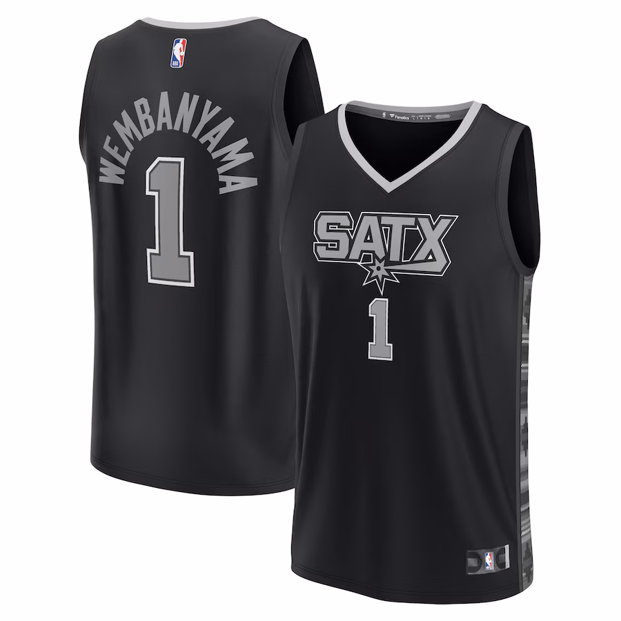 Men's San Antonio Spurs Victor Wembanyama Fanatics Black Fast Break Replica Player Jersey - Statement Edition