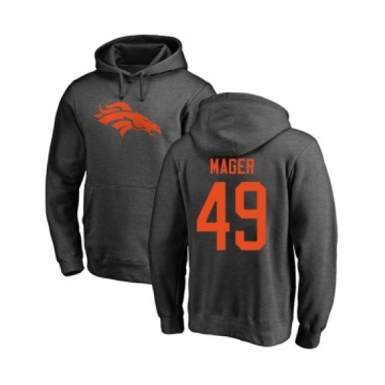 Football Denver Broncos #49 Craig Mager Ash One Color Pullover Hoodie